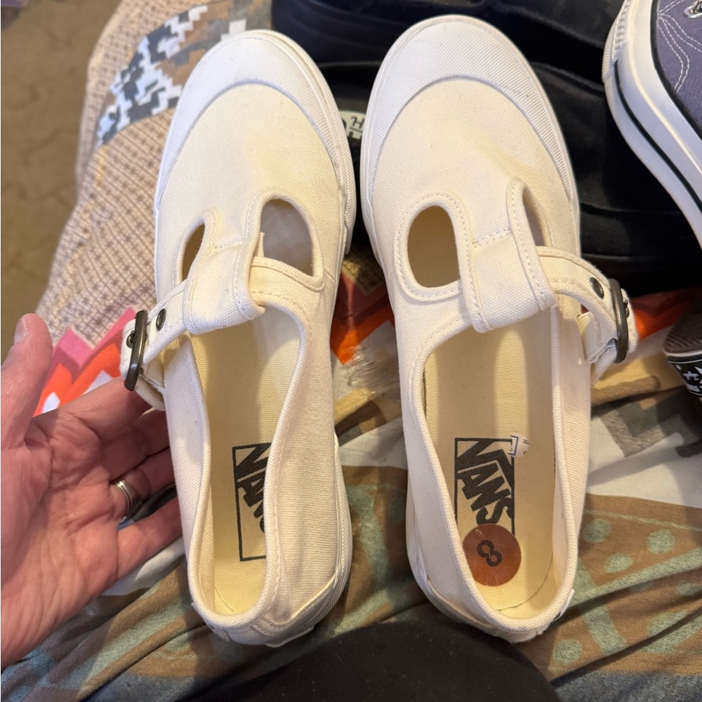 Vans Off-White Canvas Mary Jane Sneakers